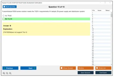 Huawei H12-425 HCNP-DCF-Build Facility Development Optimization Practice test exam simulator test engine exam Prep practice test questions answers Image 15