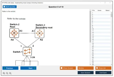 HP HPE6-A46 Delta - Implementing Aruba Campus Switching Solutions Practice test exam simulator test engine exam Prep practice test questions answers Image 9