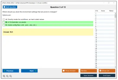 UiPath UiPath-ARDv1 UiPath Advanced RPA Developer v1.0 Exam (UiARD) Practice test exam simulator test engine exam Prep practice test questions answers Image 5