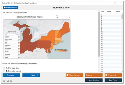 Tableau TDA-C01 Tableau Certified Data Analyst Exam Practice test exam simulator test engine exam Prep practice test questions answers Image 3
