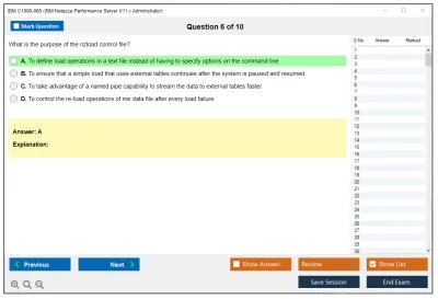 IBM C1000-085 IBM Netezza Performance Server V11.x Administrator Practice test exam simulator test engine exam Prep practice test questions answers Image 6