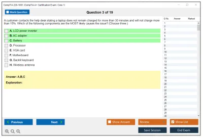 CompTIA 220-1001 CompTIA A+ Certification Exam: Core 1 Practice test exam simulator test engine exam Prep practice test questions answers Image 3