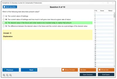 WorldatWork C8 Business Acumen for Compensation Professional Practice test exam simulator test engine exam Prep practice test questions answers Image 9