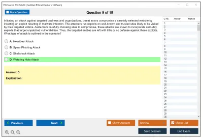 ECCouncil 312-50v10 Certified Ethical Hacker v10 Exam Practice test exam simulator test engine exam Prep practice test questions answers Image 9