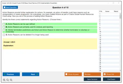 Oracle 1z0-329 Oracle Fusion HCM Base Cloud Service 2016 Implementation Essentials Practice test exam simulator test engine exam Prep practice test questions answers Image 4
