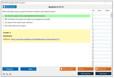 MSP MSP-Foundation MSP Foundation Exam (5thEdition) Practice test exam simulator test engine exam Prep practice test questions answers Image 8