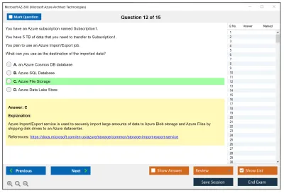 Microsoft AZ-300 Microsoft Azure Architect Technologies Practice test exam simulator test engine exam Prep practice test questions answers Image 12