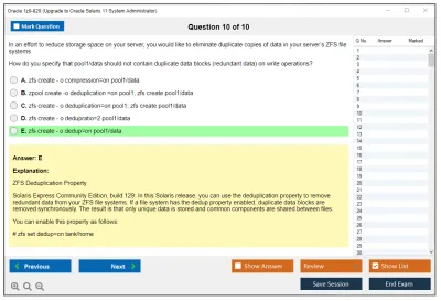 Oracle 1z0-820 Upgrade to Oracle Solaris 11 System Administrator Practice test exam simulator test engine exam Prep practice test questions answers Image 10