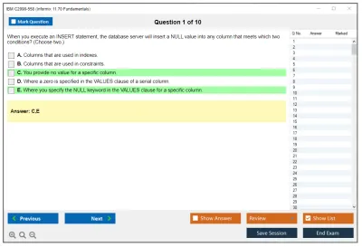 IBM C2090-558 Informix 11.70 Fundamentals Practice test exam simulator test engine exam Prep practice test questions answers Image 1