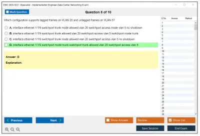 EMC DES-5221 Specialist Implementation Engineer Data Center Networking Exam Practice test exam simulator test engine exam Prep practice test questions answers Image 8
