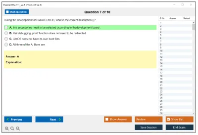 Huawei H12-111_V2-5 HCIA-IoT V2.5 Exam Practice test exam simulator test engine exam Prep practice test questions answers Image 7
