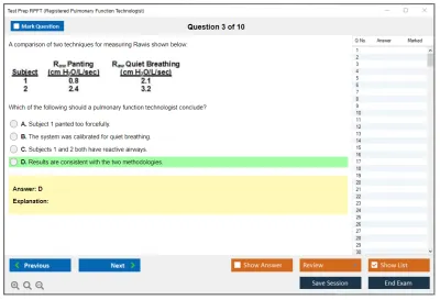 Test Prep RPFT Registered Pulmonary Function Technologist Practice test exam simulator test engine exam Prep practice test questions answers Image 3