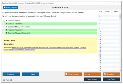 Salesforce Certified-B2C-Commerce-Developer Salesforce Certified B2C Commerce Developer Practice test exam simulator test engine exam Prep practice test questions answers Image 5