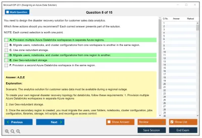 Microsoft DP-201 Designing an Azure Data Solution Practice test exam simulator test engine exam Prep practice test questions answers Image 8