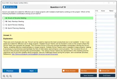 Scrum SMC Scrum Master Certified (SMC) Practice test exam simulator test engine exam Prep practice test questions answers Image 4
