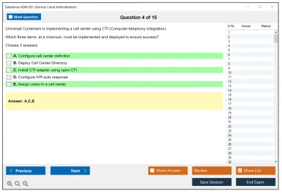 Salesforce ADM-261 Salesforce Service Cloud Administration Practice test exam simulator test engine exam Prep practice test questions answers Image 4