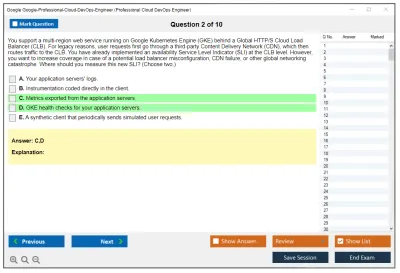 Google Google-Professional-Cloud-DevOps-Engineer Google Cloud Certified - Professional Cloud DevOps Engineer Exam Practice test exam simulator test engine exam Prep practice test questions answers Image 2