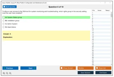 Avaya 78200X Avaya IP Office Platform Configuration and Maintenance Exam Practice test exam simulator test engine exam Prep practice test questions answers Image 6