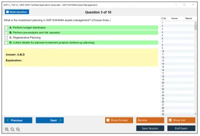 SAP C_TS413_1809 SAP Certified Application Associate - SAP S/4HANA Asset Management Practice test exam simulator test engine exam Prep practice test questions answers Image 3