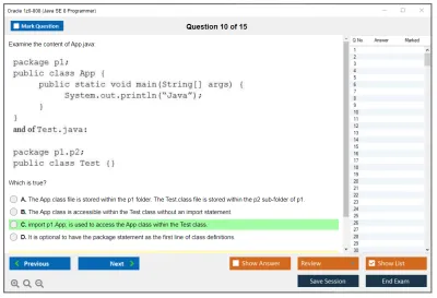 Oracle 1z0-808 Java SE 8 Programmer I Practice test exam simulator test engine exam Prep practice test questions answers Image 10