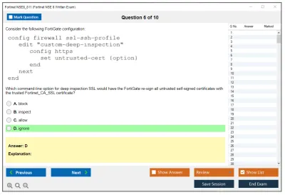 Fortinet NSE8_811 Fortinet NSE 8 Written Exam Practice test exam simulator test engine exam Prep practice test questions answers Image 6