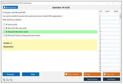 Microsoft MS-900 Microsoft 365 Fundamentals Practice test exam simulator test engine exam Prep practice test questions answers Image 14