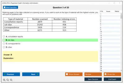 AHIMA RHIA Registered Health Information Administrator Practice test exam simulator test engine exam Prep practice test questions answers Image 3