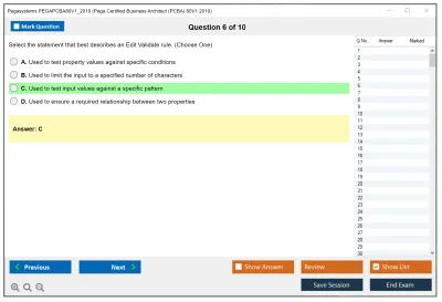 Pegasystems PEGAPCBA80V1_2019 Pega Certified Business Architect (PCBA) 80V1 2019 Practice test exam simulator test engine exam Prep practice test questions answers Image 6