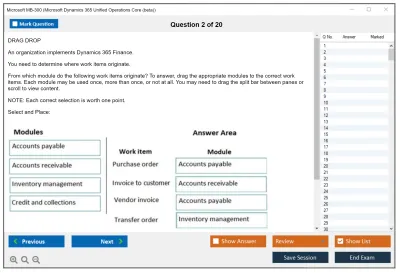 Microsoft MB-300 Microsoft Dynamics 365: Core Finance and Operations Practice test exam simulator test engine exam Prep practice test questions answers Image 2