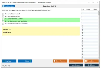 Oracle 1z0-342 JD Edwards EnterpriseOne Financial Management 9.2 Implementation Essentials Practice test exam simulator test engine exam Prep practice test questions answers Image 3