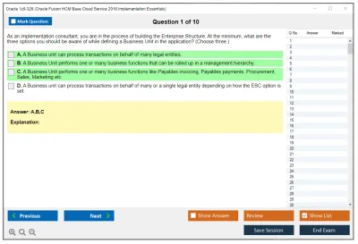Oracle 1z0-329 Oracle Fusion HCM Base Cloud Service 2016 Implementation Essentials Practice test exam simulator test engine exam Prep practice test questions answers Image 1