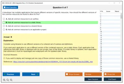 IBM C9530-001 IBM Integration Bus v10.0 Solution Development Practice test exam simulator test engine exam Prep practice test questions answers Image 6