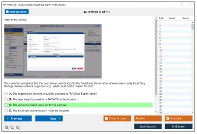 HP HPE6-A81 Aruba Certified ClearPass Expert Written Exam Practice test exam simulator test engine exam Prep practice test questions answers Image 9