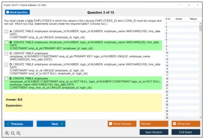 Oracle 1z0-071 Oracle Database 12c SQL Practice test exam simulator test engine exam Prep practice test questions answers Image 3