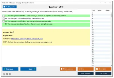 Adobe AD0-300 Adobe Campaign Business Practitioner Practice test exam simulator test engine exam Prep practice test questions answers Image 1