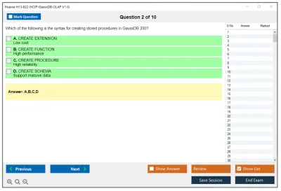 Huawei H13-922 HCIP-GaussDB-OLAP V1.0 Practice test exam simulator test engine exam Prep practice test questions answers Image 2