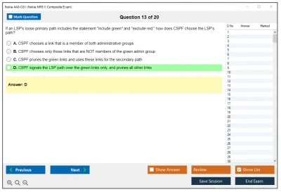 Nokia 4A0-C01 Nokia NRS II Composite Exam Practice test exam simulator test engine exam Prep practice test questions answers Image 13