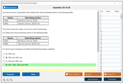 Microsoft AZ-500 Microsoft Azure Security Technologies Practice test exam simulator test engine exam Prep practice test questions answers Image 20