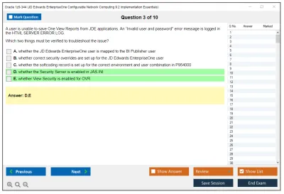 Oracle 1z0-344 JD Edwards EnterpriseOne Configurable Network Computing 9.2 Implementation Essentials Practice test exam simulator test engine exam Prep practice test questions answers Image 3