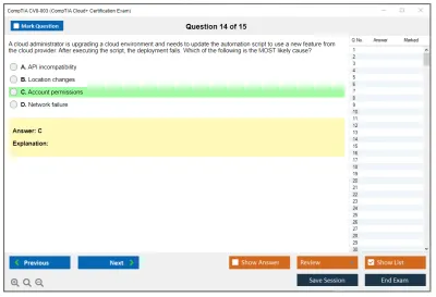 CompTIA CV0-003 CompTIA Cloud+ Certification Exam Practice test exam simulator test engine exam Prep practice test questions answers Image 14