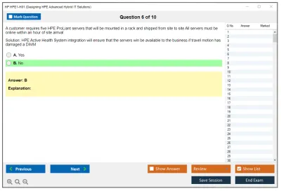 HP HPE1-H01 Designing HPE Advanced Hybrid IT Solutions Practice test exam simulator test engine exam Prep practice test questions answers Image 6