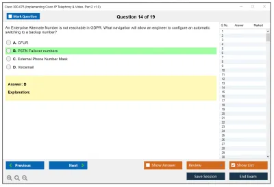 Cisco 300-075 Implementing Cisco IP Telephony &amp; Video, Part 2 v1.0 Practice test exam simulator test engine exam Prep practice test questions answers Image 14