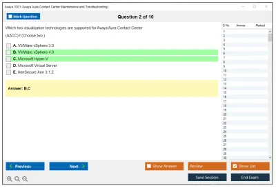 Avaya 3301 Avaya Aura Contact Center Maintenance and Troubleshooting Practice test exam simulator test engine exam Prep practice test questions answers Image 2