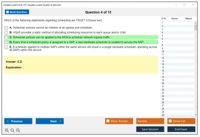 Alcatel-Lucent 4A0-107 Nokia Quality of Service Practice test exam simulator test engine exam Prep practice test questions answers Image 4