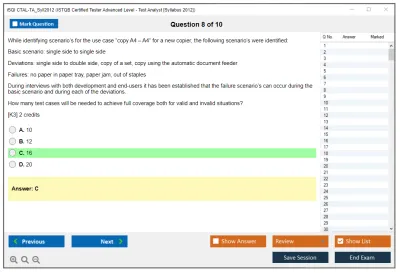 iSQI CTAL-TA_Syll2012 ISTQB Certified Tester Advanced Level - Test Analyst [Syllabus 2012] Practice test exam simulator test engine exam Prep practice test questions answers Image 8