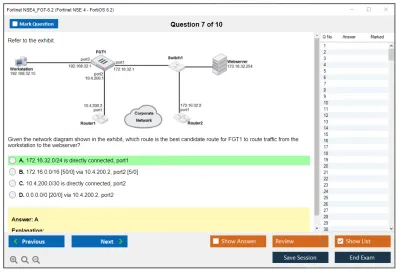 Fortinet NSE4_FGT-6.2 Fortinet NSE 4 - FortiOS 6.2 Practice test exam simulator test engine exam Prep practice test questions answers Image 7