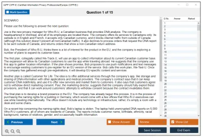 IAPP CIPP-E Certified Information Privacy Professional/Europe (CIPP/E) Practice test exam simulator test engine exam Prep practice test questions answers Image 1