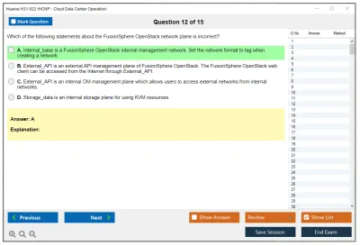 Huawei H31-522 Huawei Certified Network Professional –Cloud DataCentre Operations Practice test exam simulator test engine exam Prep practice test questions answers Image 12