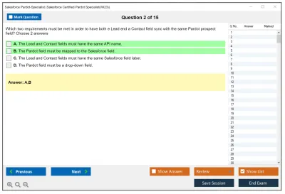 Salesforce Pardot-Specialist Salesforce Certified Pardot Specialist Practice test exam simulator test engine exam Prep practice test questions answers Image 2