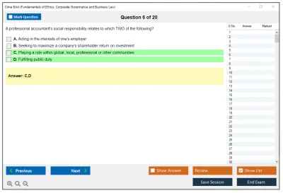 Cima BA4 Fundamentals of Ethics, Corporate Governance and Business Law Practice test exam simulator test engine exam Prep practice test questions answers Image 6